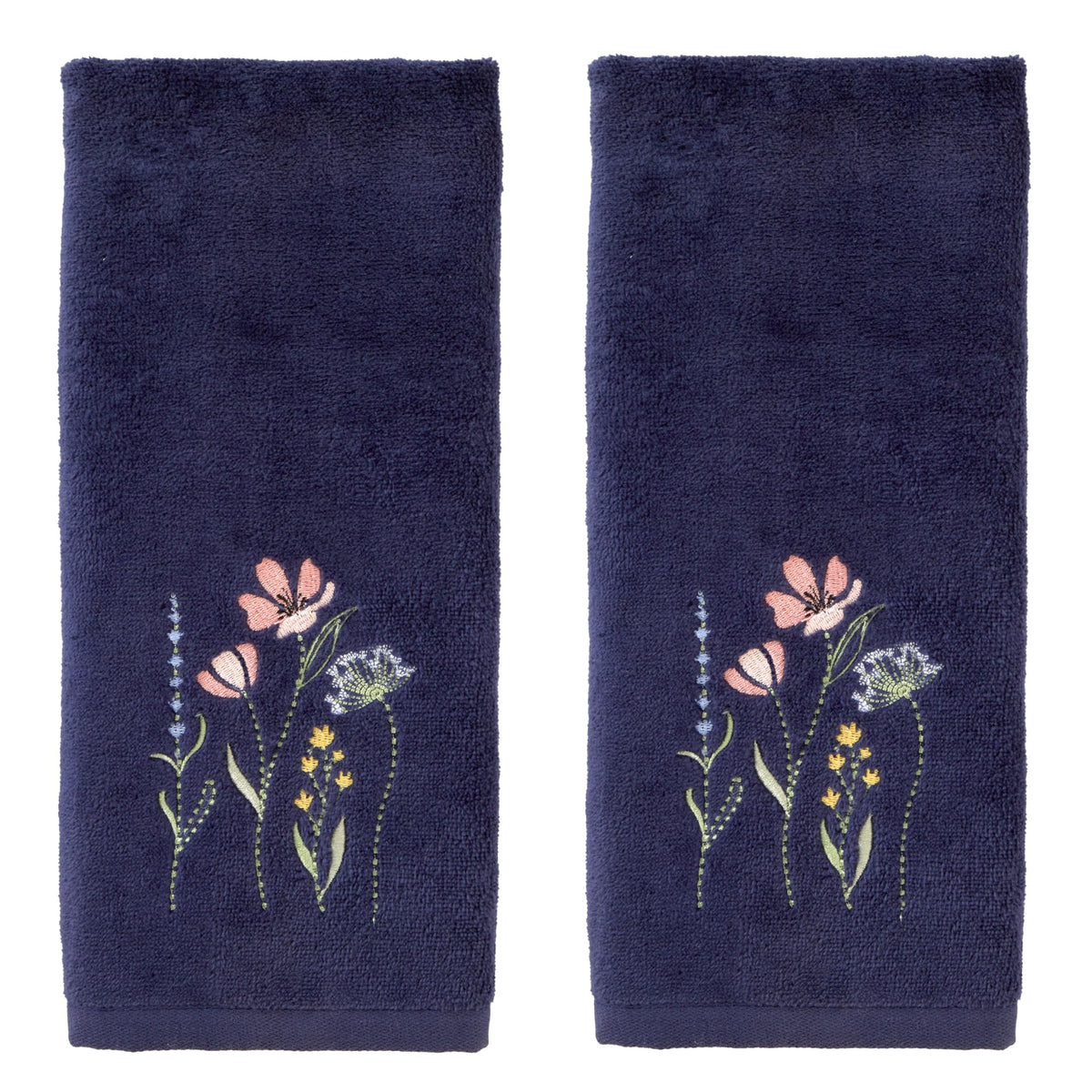 SKL Home Wildflower Field 2pc hand towel set with vibrant embroidery for bath or kitchen.