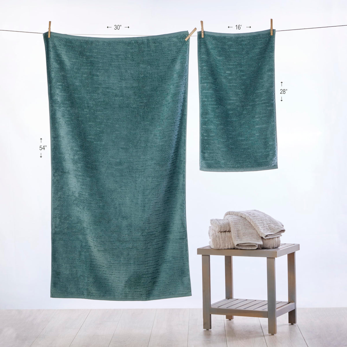 SKL Home CloudSoft hand towels teal color 2pc set ready for daily use