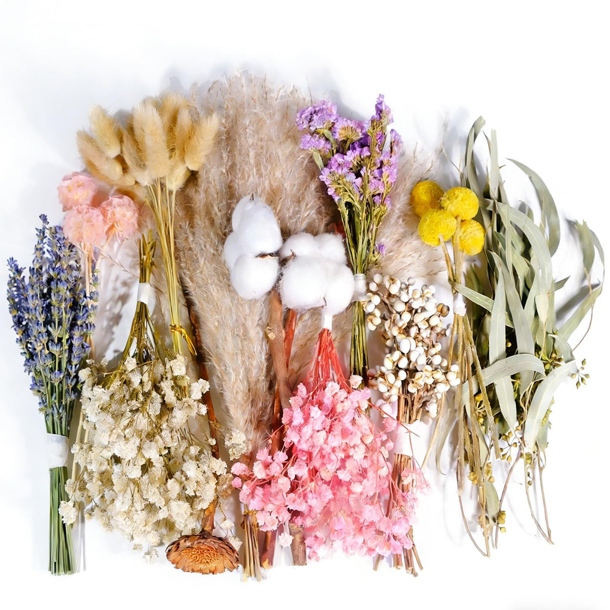 SKOGSKUNST 12 kinds dried flowers set for vibrant vase display and easy crafting.
