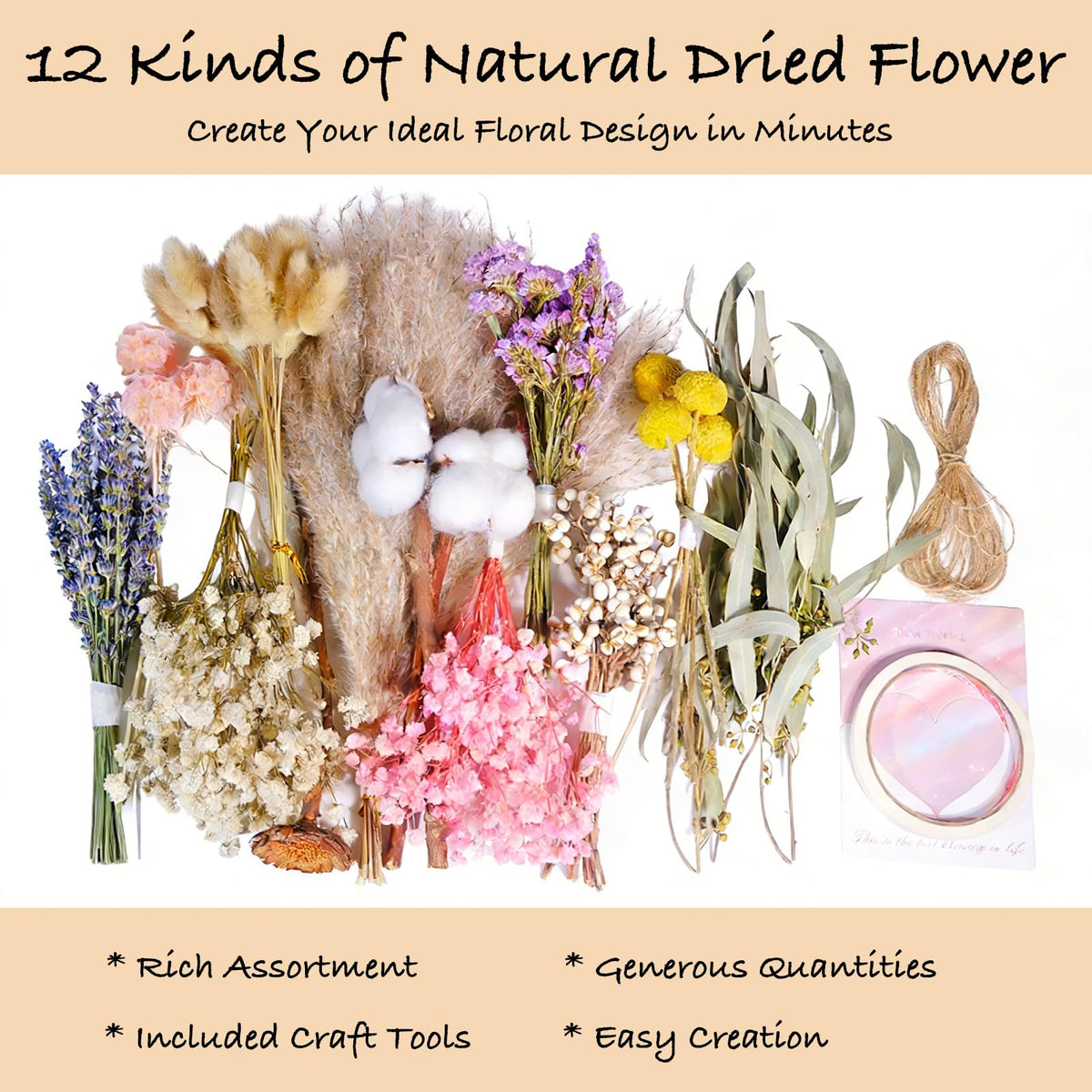 SKOGSKUNST dried flowers for DIY crafts like wreaths and cards.