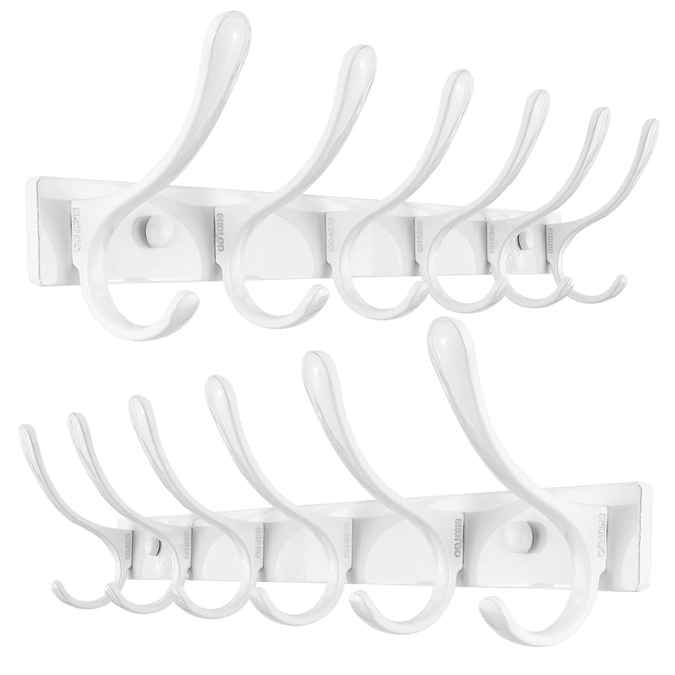 SKOLOO heavy-duty coat rack with six hooks for organized entryway storage