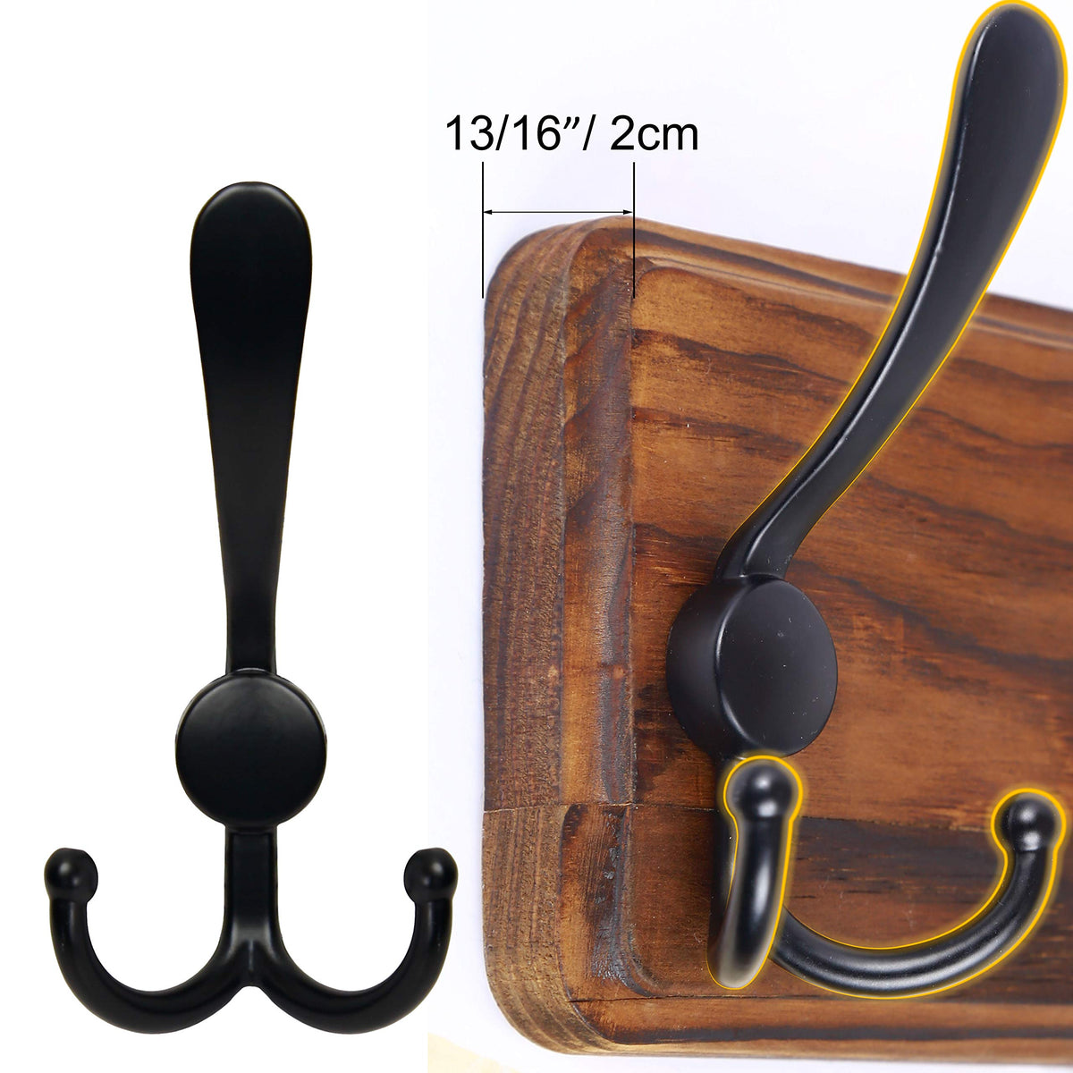 SKOLOO preassembled wall mount with securely attached hooks for fast setup.
