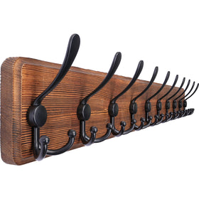 SKOLOO rustic coat rack wall mount in weathered finish for entryways.