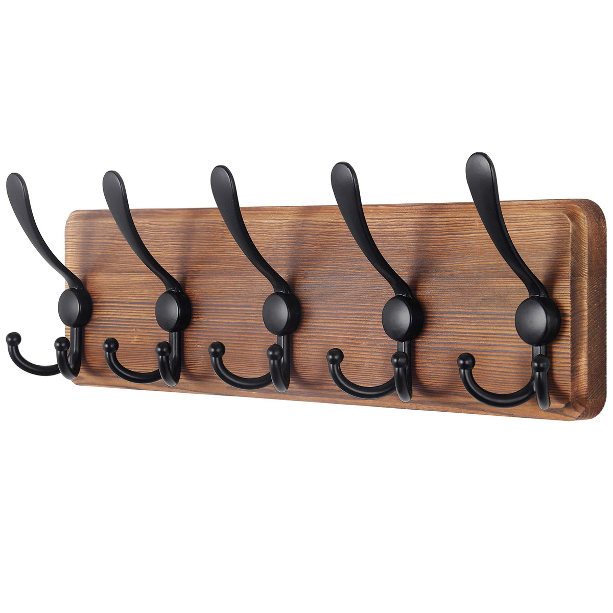 SKOLOO rustic wall coat rack with 16-inch spacing for organized entryways.