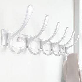 SKOLOO wall mounted coat rack with 6 hooks in stainless steel finish