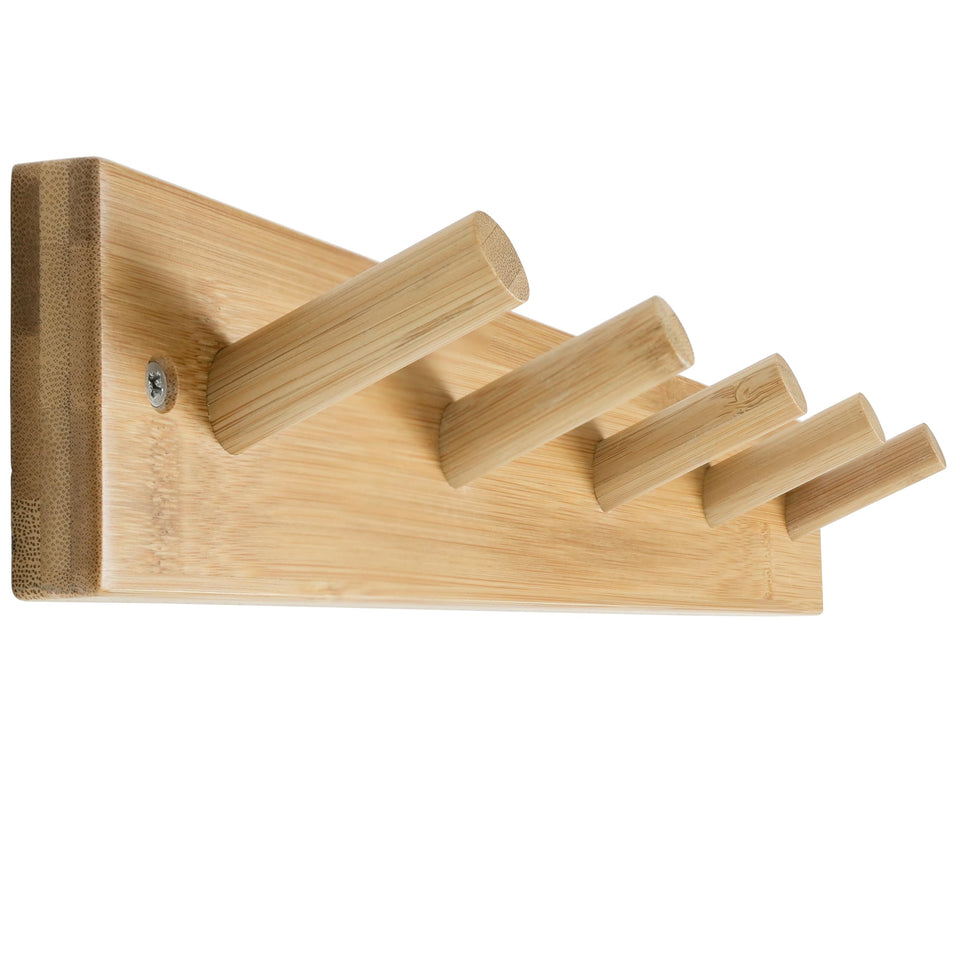 SKOLOO wooden wall-mounted coat rack with 16-inch spacing for tidy entryways
