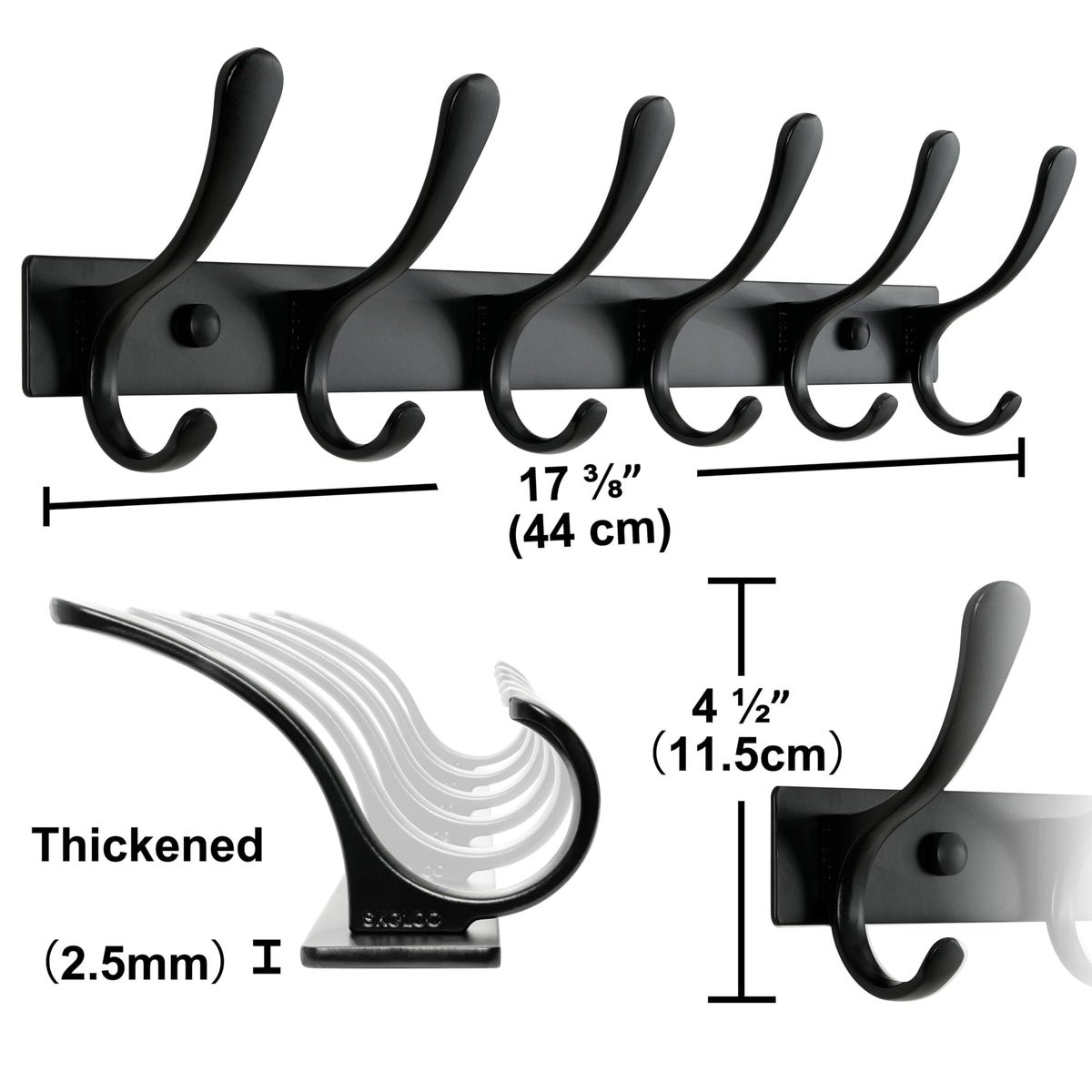 SKOLOO 6-hook rack keeps coats, bags, and hats organized.