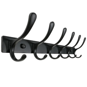 SKOLOO coat rack wall mounted with 6 hooks enables space-saving organization.