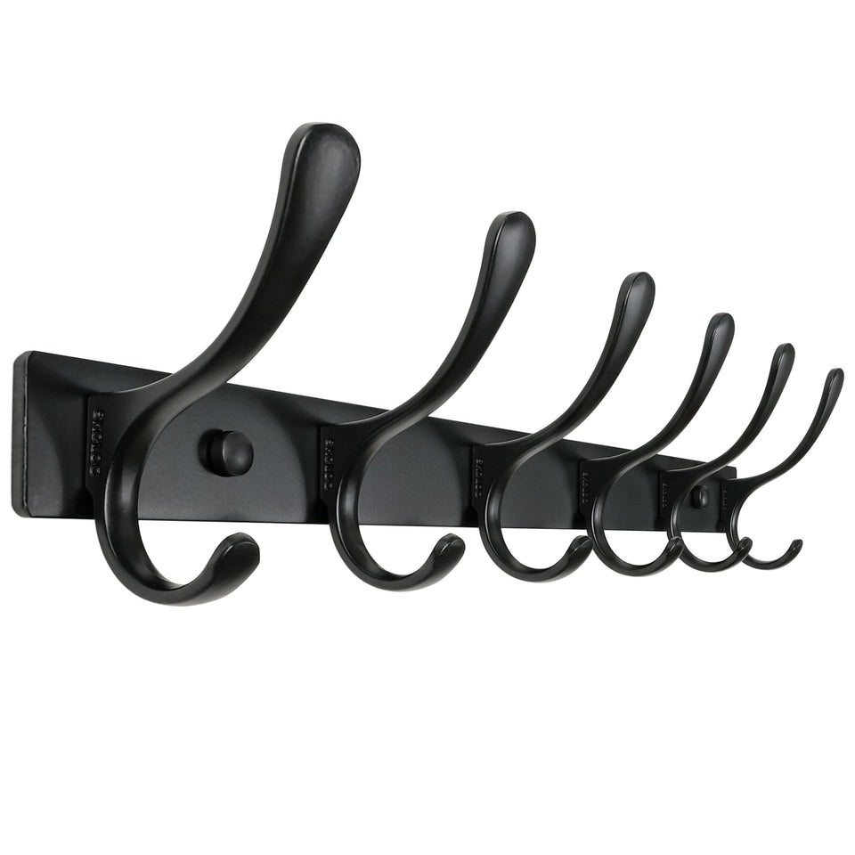 SKOLOO coat rack wall mounted with 6 hooks enables space-saving organization.