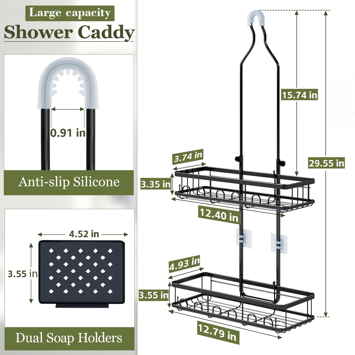 Skyapex adjustable-baskets-for-tall-bottles provide flexible spacing for large toiletries.