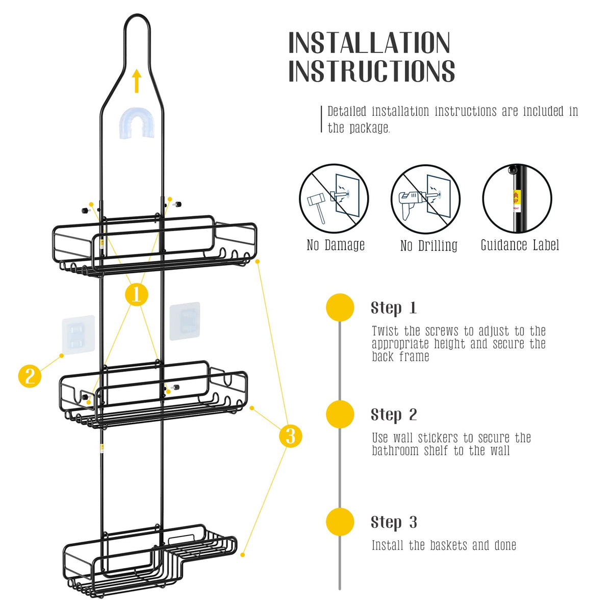 Skyapex razor hooks organize grooming tools within reach.