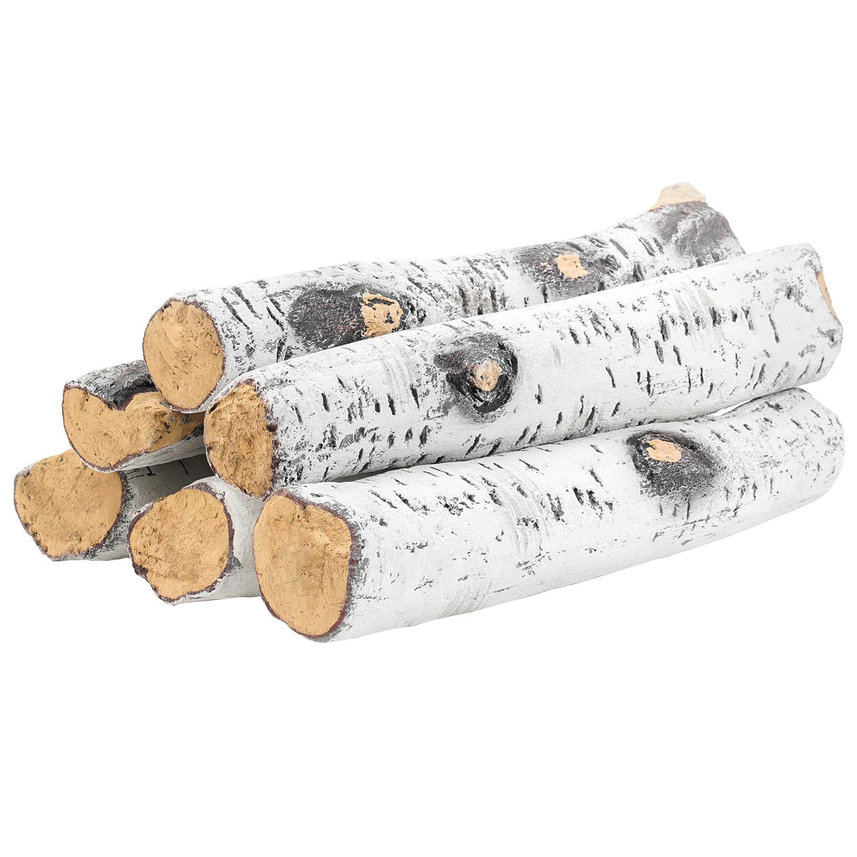 Skyflame birch logs 15x3 fit compact gas inserts for versatile setups.