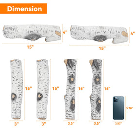 Skyflame birch logs 15x4 ideal for mid-sized fireplaces with realistic glow.