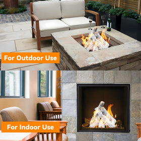 Skyflame birch logs allow creative arranging with fire glass or lava rocks.