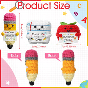 Skylety crocheted apple with card, a charming thank-you gesture.
