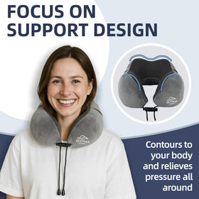 SKYTRAX COMF anti-slip zipper keeps pillow in place during travel
