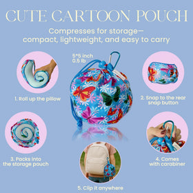 SKYTRAX COMF carry pouch keeps pillow compact and portable