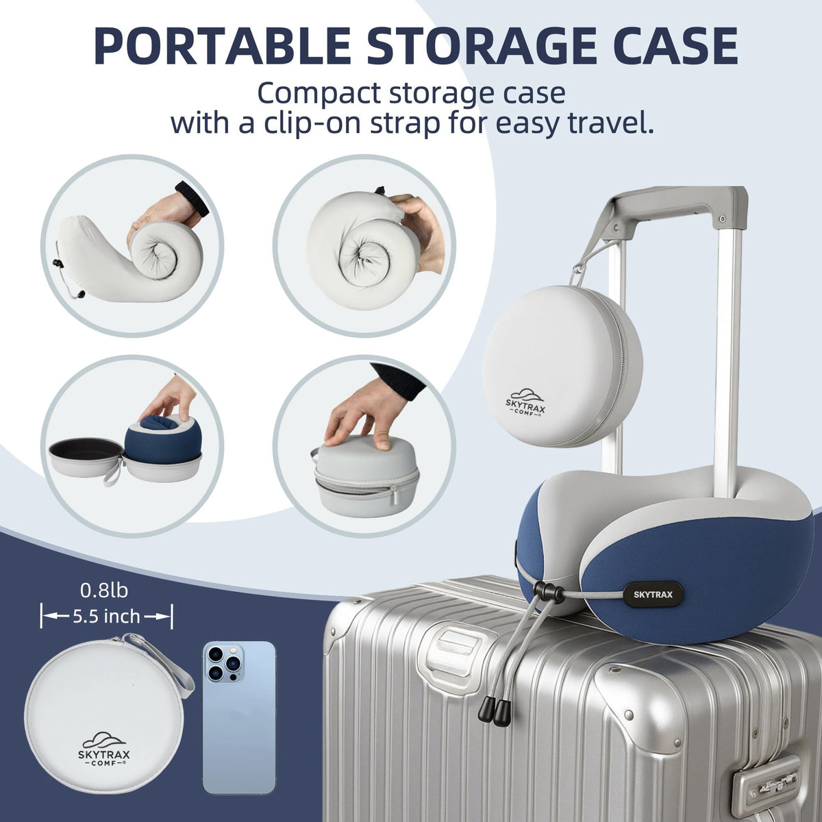 Skytrax Comf compact hard-shell carry case keeps luggage attachments neat.