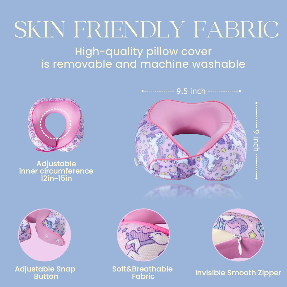Skytrax Comf CPC-certified kids pillow for safe travel.