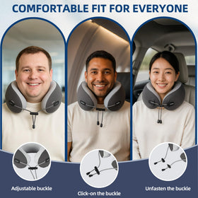 SKYTRAX COMF ergonomic side-sleeper design cradles the head for stable rest.