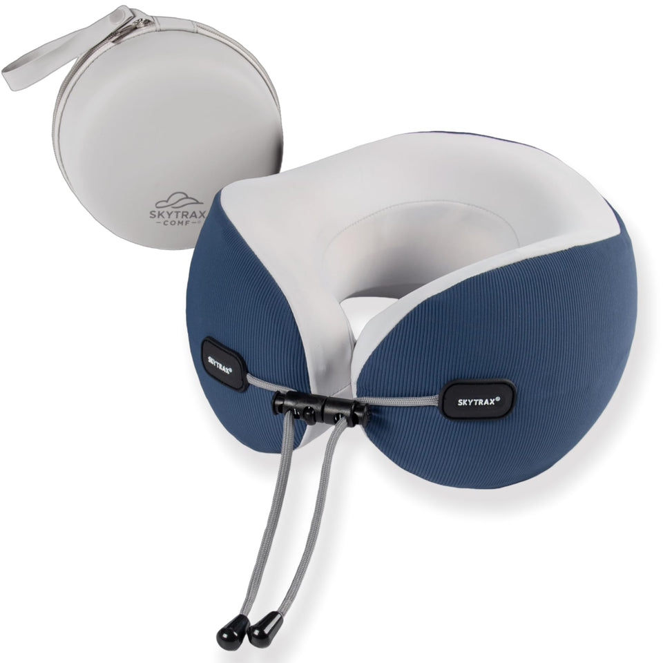 Skytrax Comf ice silk cover close-up, washable and cooling for flights.