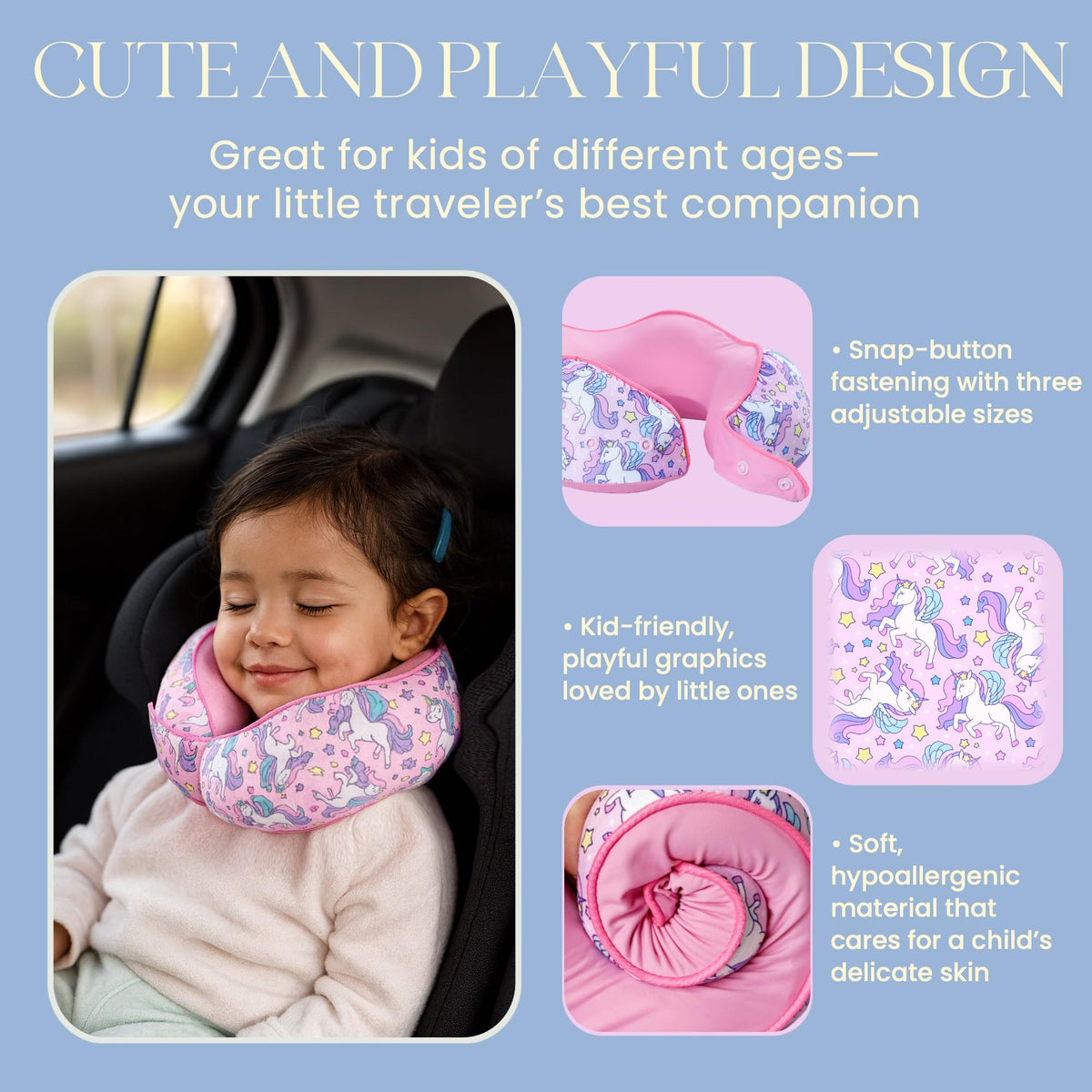 Skytrax Comf kid-friendly cartoon design adds fun to travel.
