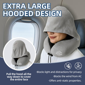SKYTRAX COMF memory foam neck pillow conforms to neck for supported rest