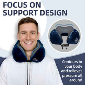 SKYTRAX COMF anti-slip zipper design keeps the pillow in place during travel.