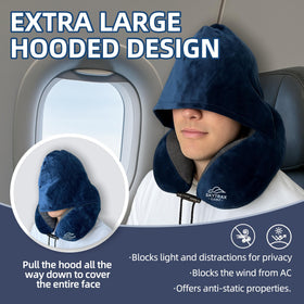 SKYTRAX COMF memory foam neck pillow contours to your neck for steady rest.