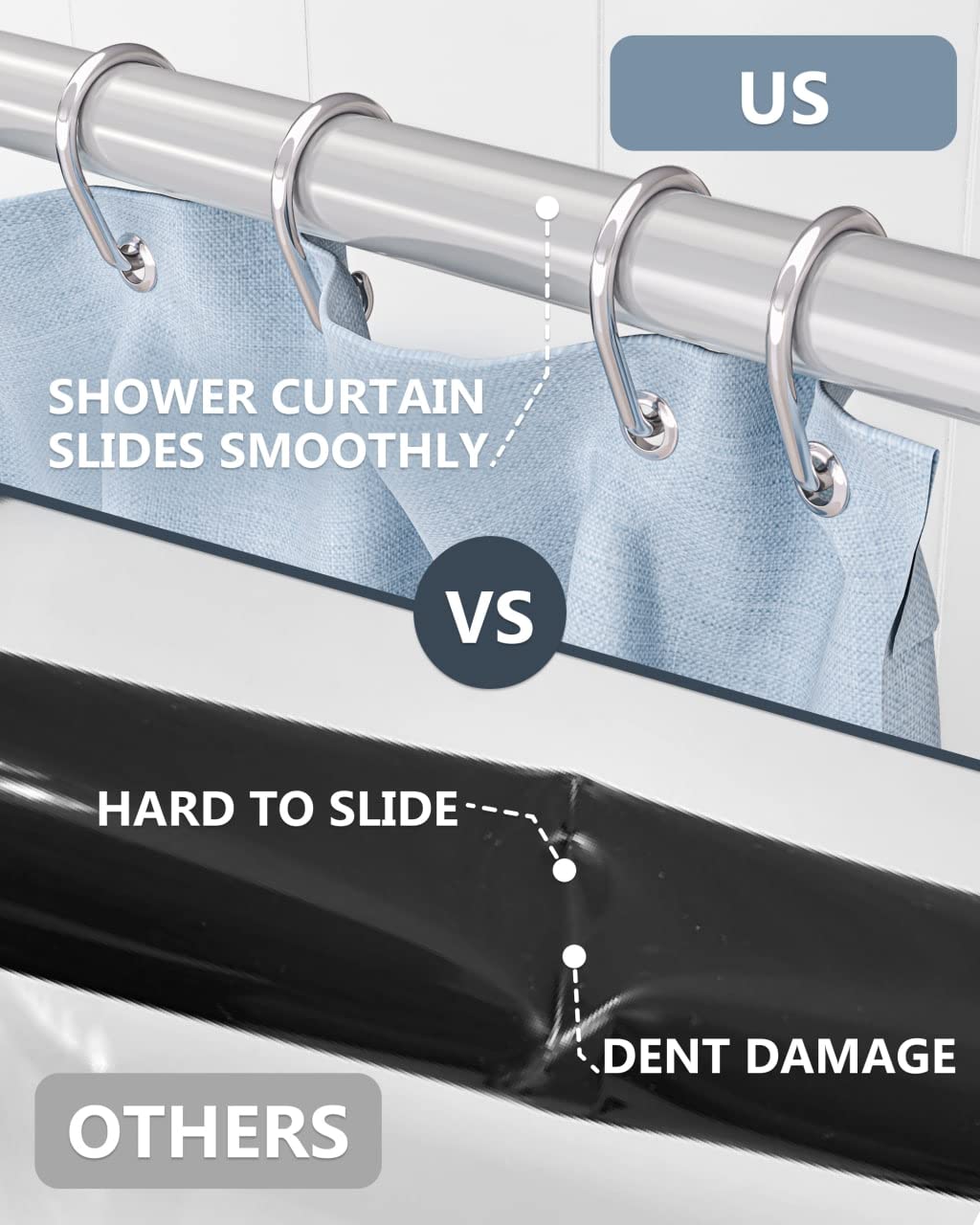 Skywin TidyFriend smooth glide surface ensures quiet curtain movement