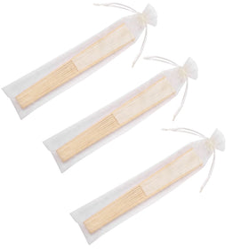 Organza bags with SL crafts hand fans ready for gifting