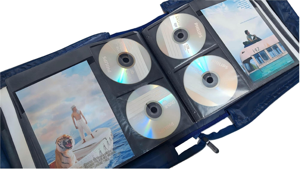 Large capacity of 192 discs in the S·Lattye blue storage case