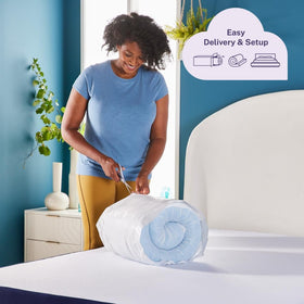 Sleep Innovations easy setup with unpack and up to 72 hours to expand.