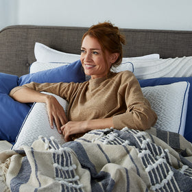 Sleep Innovations Forever Cool pillow on white background highlights clean, minimalist design.