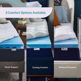 Sleep Innovations queen-size topper contours across the body for personalized comfort.