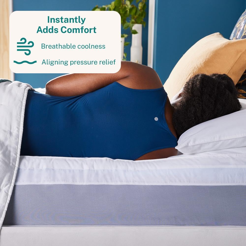 Sleep Innovations removable pillow-top cover stays secure on mattress.