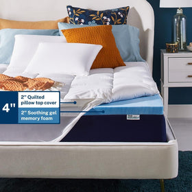 Sleep Innovations stretch-to-fit pillow-top design hugs the mattress like a fitted sheet.