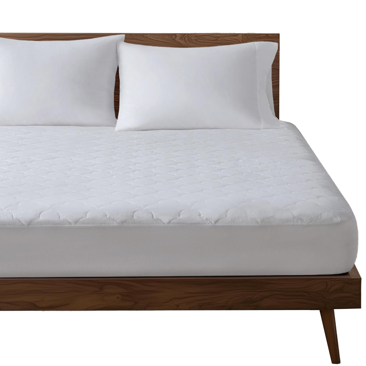 Sleep Philosophy king mattress pad closeup of soft cotton fabric for breathable comfort.