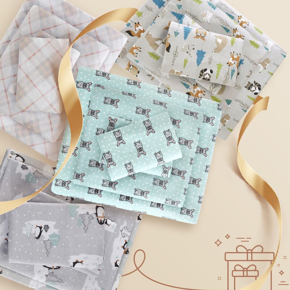 Sleep Philosophy True North twin-xl set laid out for bedding upgrade.