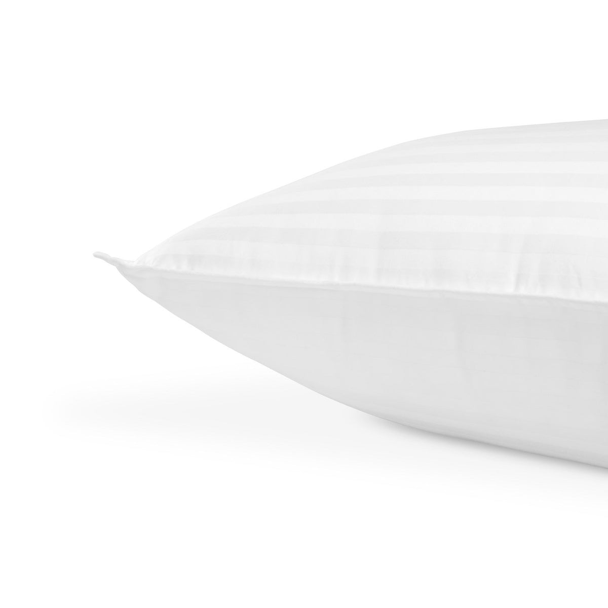 Sleep Restoration Gel Pillow cover with sateen-striped texture adds elegant hotel style.