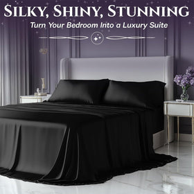 Sleep Sanctuary satin sheets moisture-wicking for breathable nights.