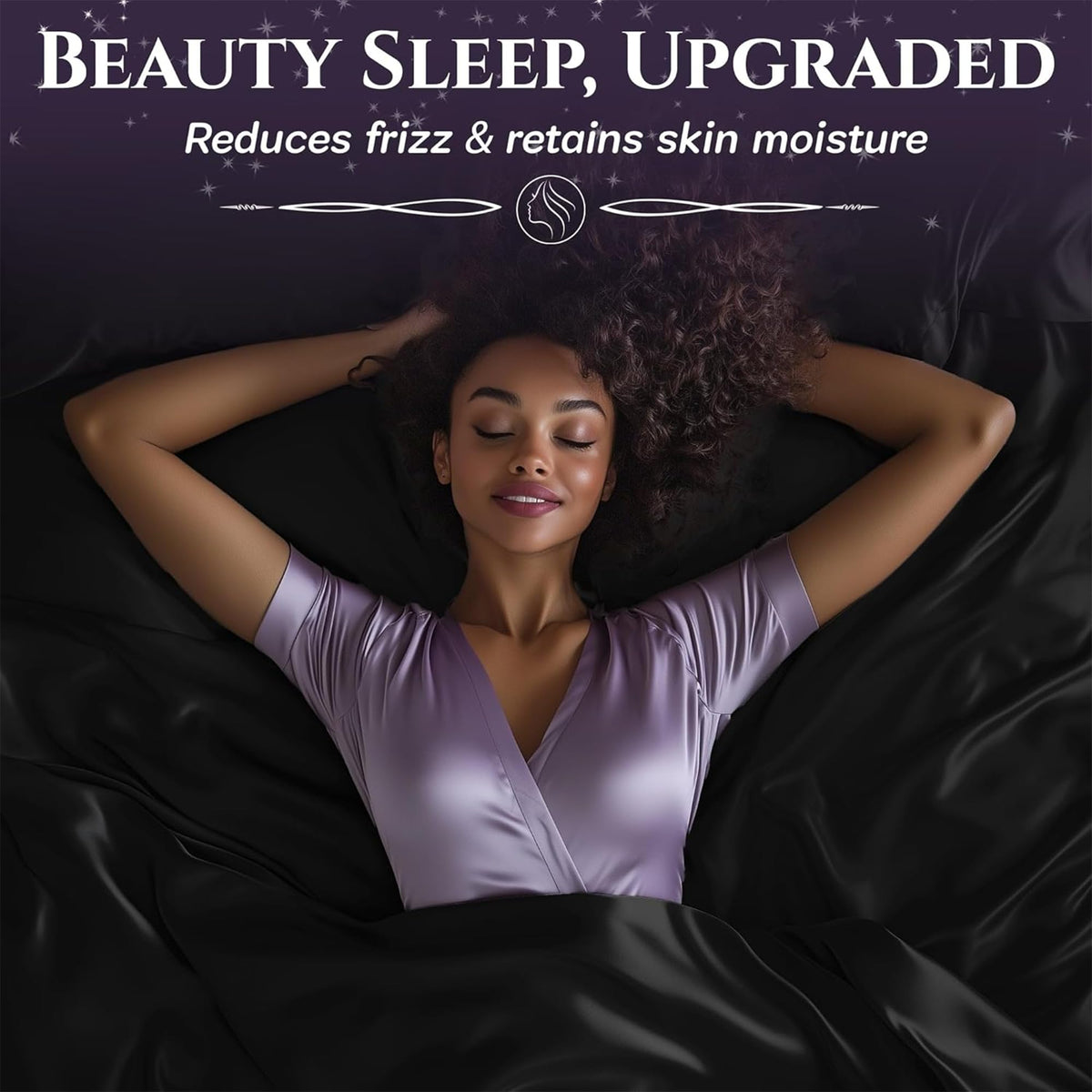 Sleep Sanctuary satin sheets queen deep-pocket diagram showing snug bed fit