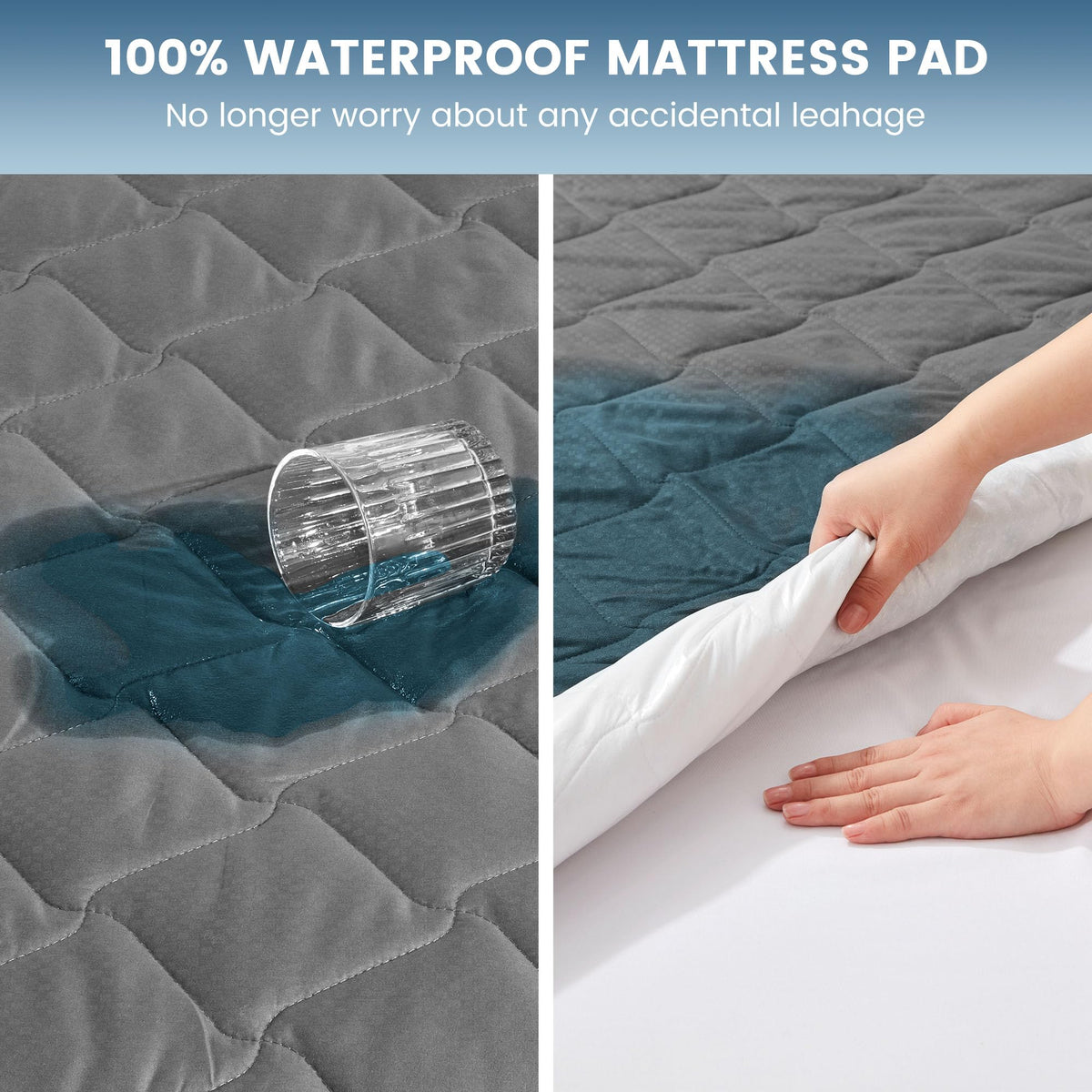 SLEEP ZONE deep-pocket 21-inch king fits securely without shifting.