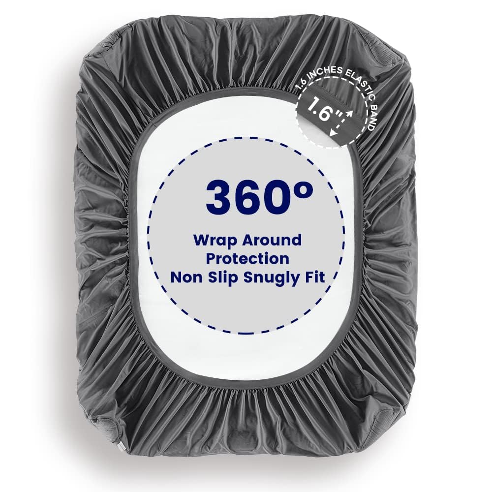 SLEEP ZONE deep-pocket elastic band keeps the pad securely in place.