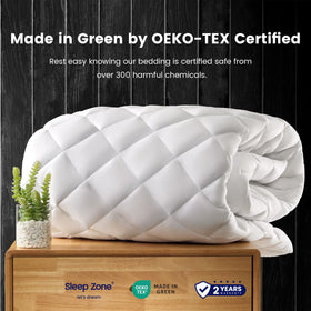 Sleep Zone deep pocket fit securing the mattress protector on thicker mattresses.