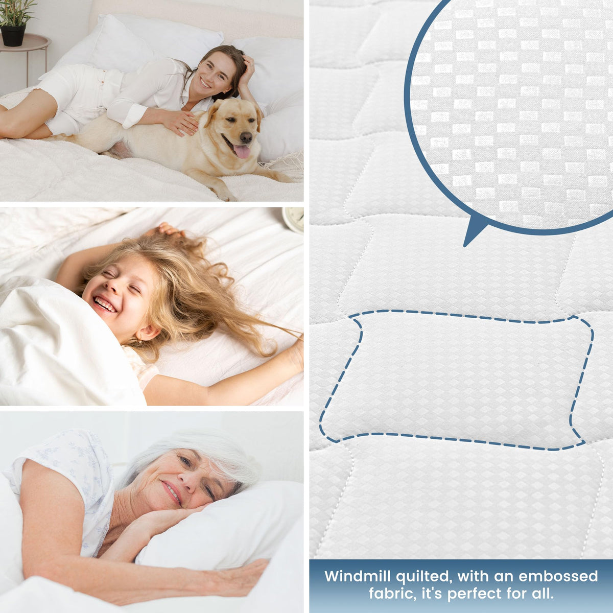 SLEEP ZONE machine-washable mattress protector for easy care