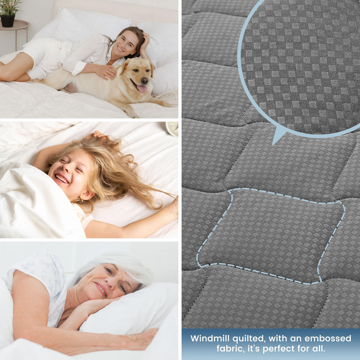 Sleep Zone four-layer design combines softness with waterproof protection