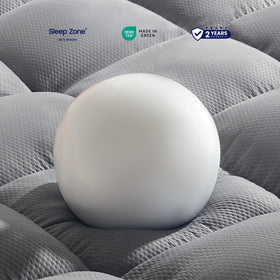 Sleep Zone elastic-trim-stay-in-place ensures topper remains snug during sleep.