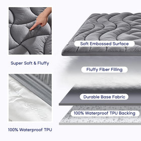 SLEEP ZONE premium-soft brushed microfiber surface delivers soft, breathable comfort.