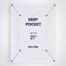 SLEEP ZONE stretch-to-fit elastic skirt securing topper in place